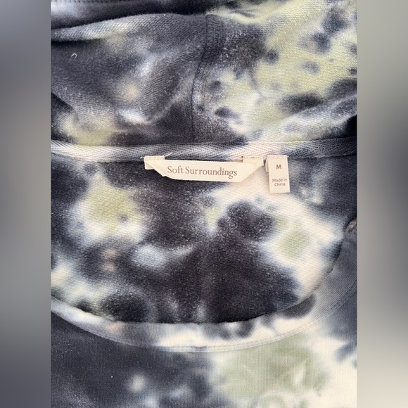 NWOT Soft Surroundings Pullover Sweatshirt Hoodie Camo Gray Green M - Picture 4 of 6